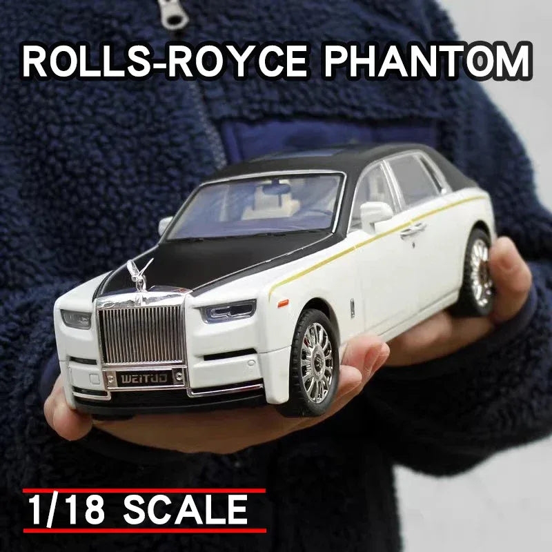 Luxy Diecast Model Car Rolls Royce Phantom With Sound And Light For Kids - ToylandEU