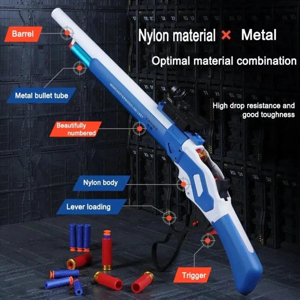  M1887 Style Toy Gun Blaster Soft Bullets Safe ABS -  ToylandEU™