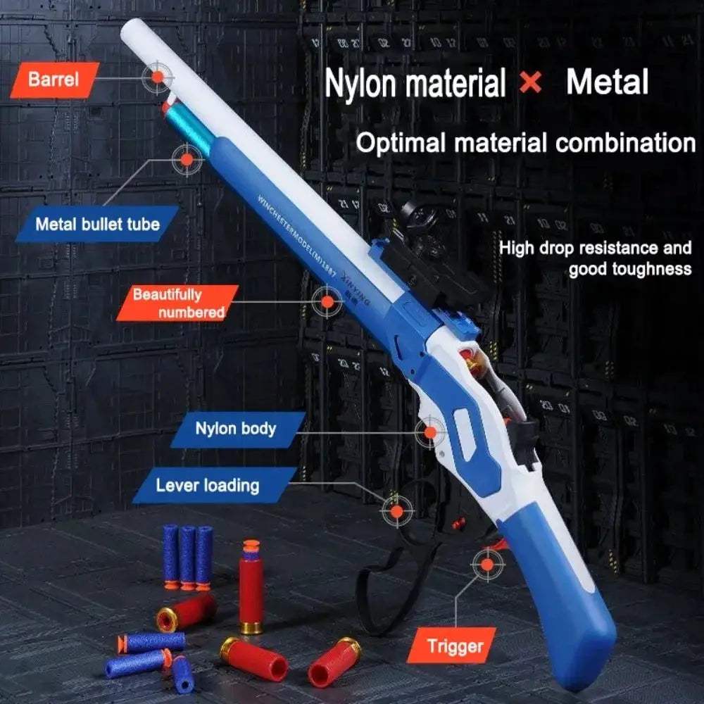 M1887 Style Toy Gun Blaster With Soft Bullets Shell Ejection - ToylandEU