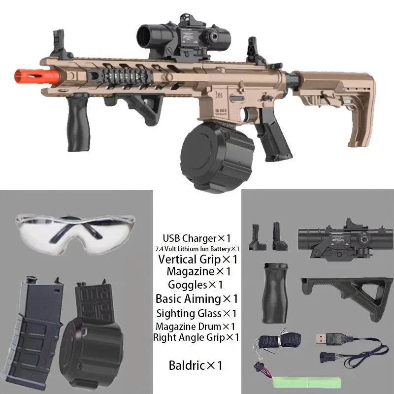 M4 Electric Gel Ball Blaster Toy Gun Dual Mode for Team Games - ToylandEU