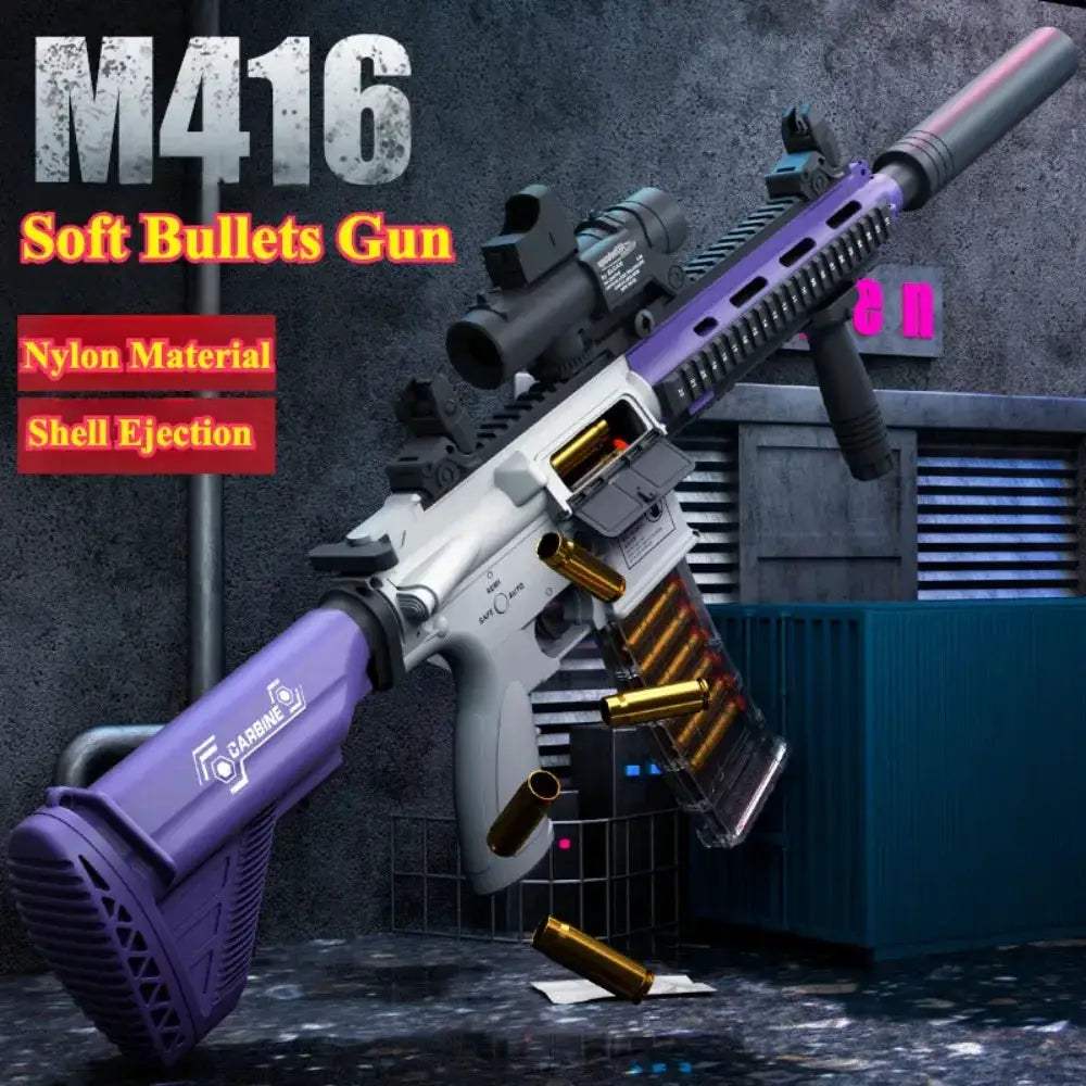M416 Auto Toy Gun With Shell Ejection Soft Bullets - ToylandEU