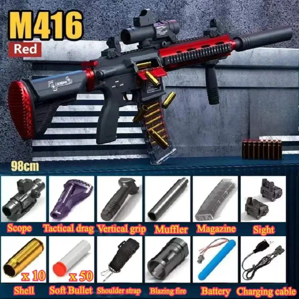 M416 Auto Toy Gun With Shell Ejection Soft Bullets - ToylandEU
