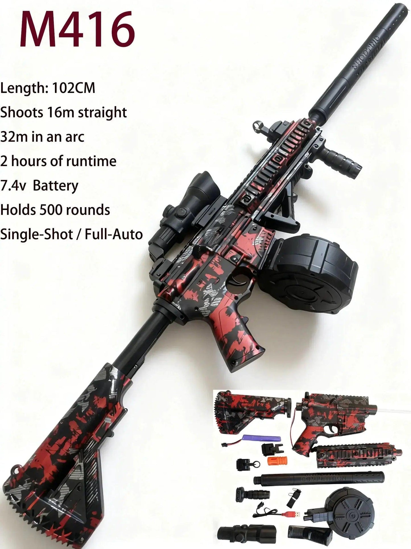  M416 Full Auto Gel Blaster Gun For Outdoor Battle -  ToylandEU™