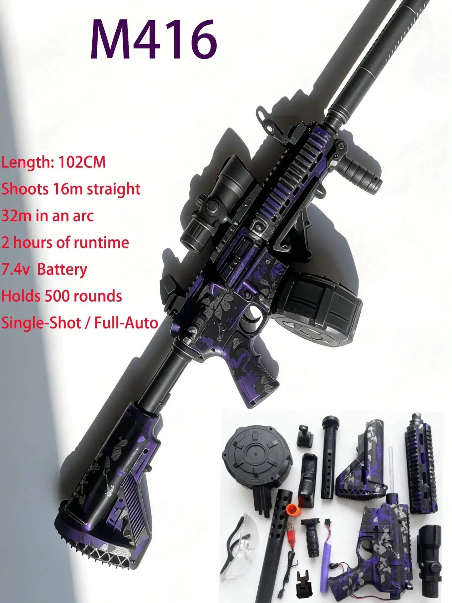 M416 Full Auto Gel Blaster Gun For Outdoor Battle Domination - ToylandEU