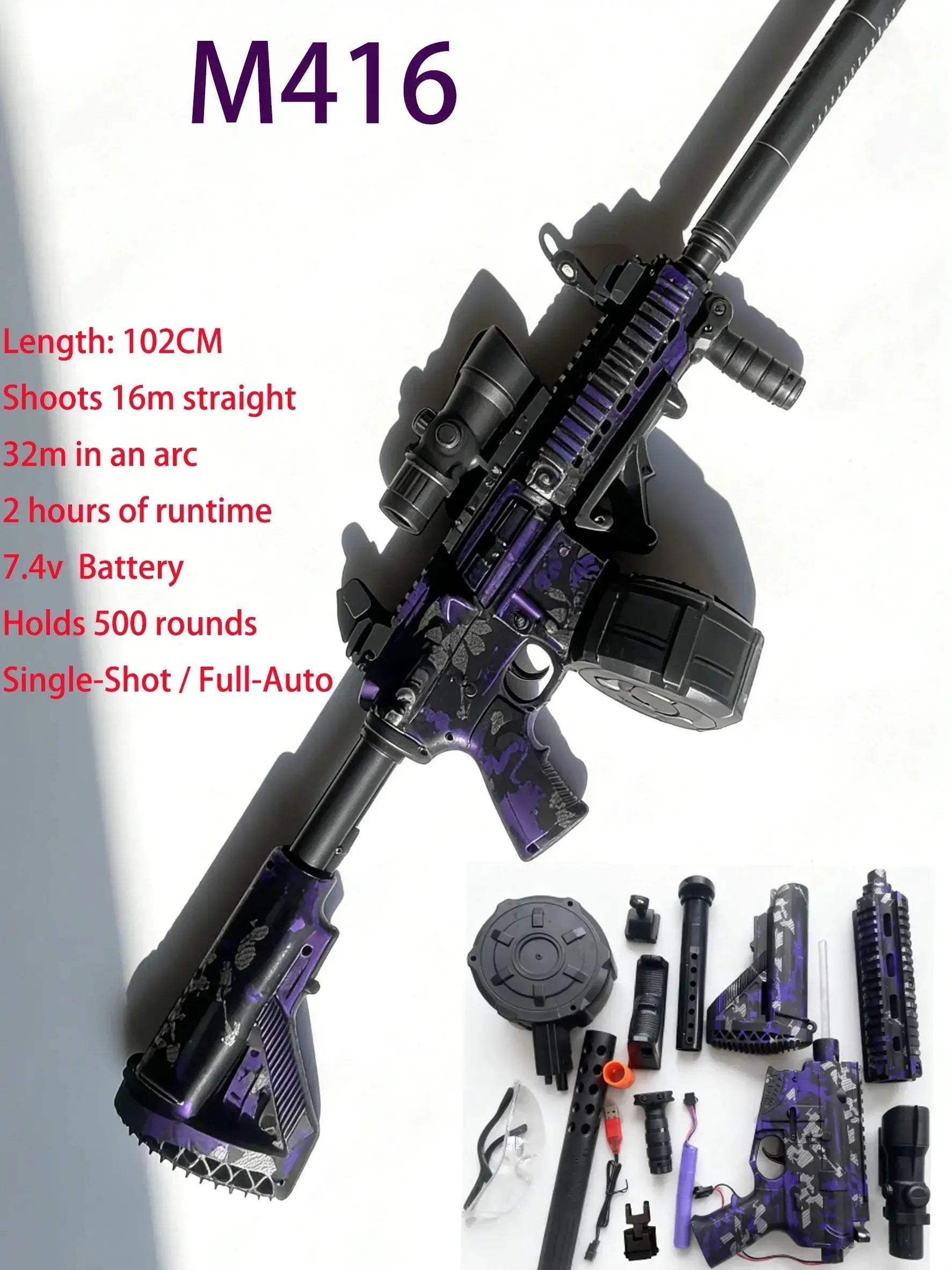 M416 Full Auto Gel Blaster Gun For Outdoor Battle Domination - ToylandEU