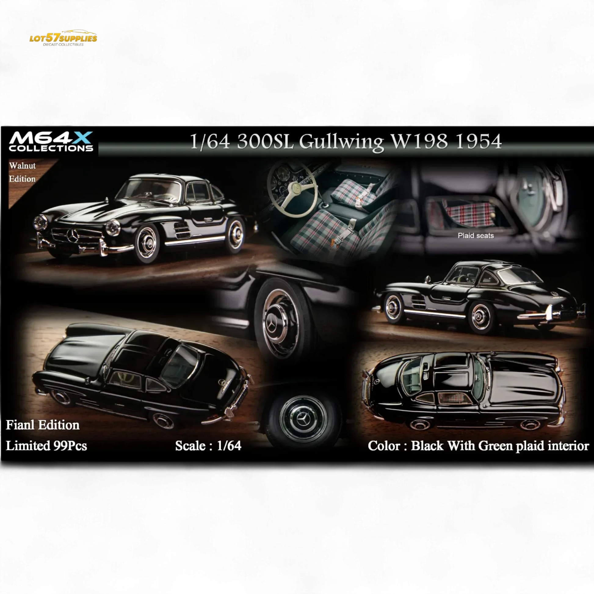 M64X 1:64 300SL W198 1954 Final Edition – Black Limited to 99 Pcs - ToylandEU