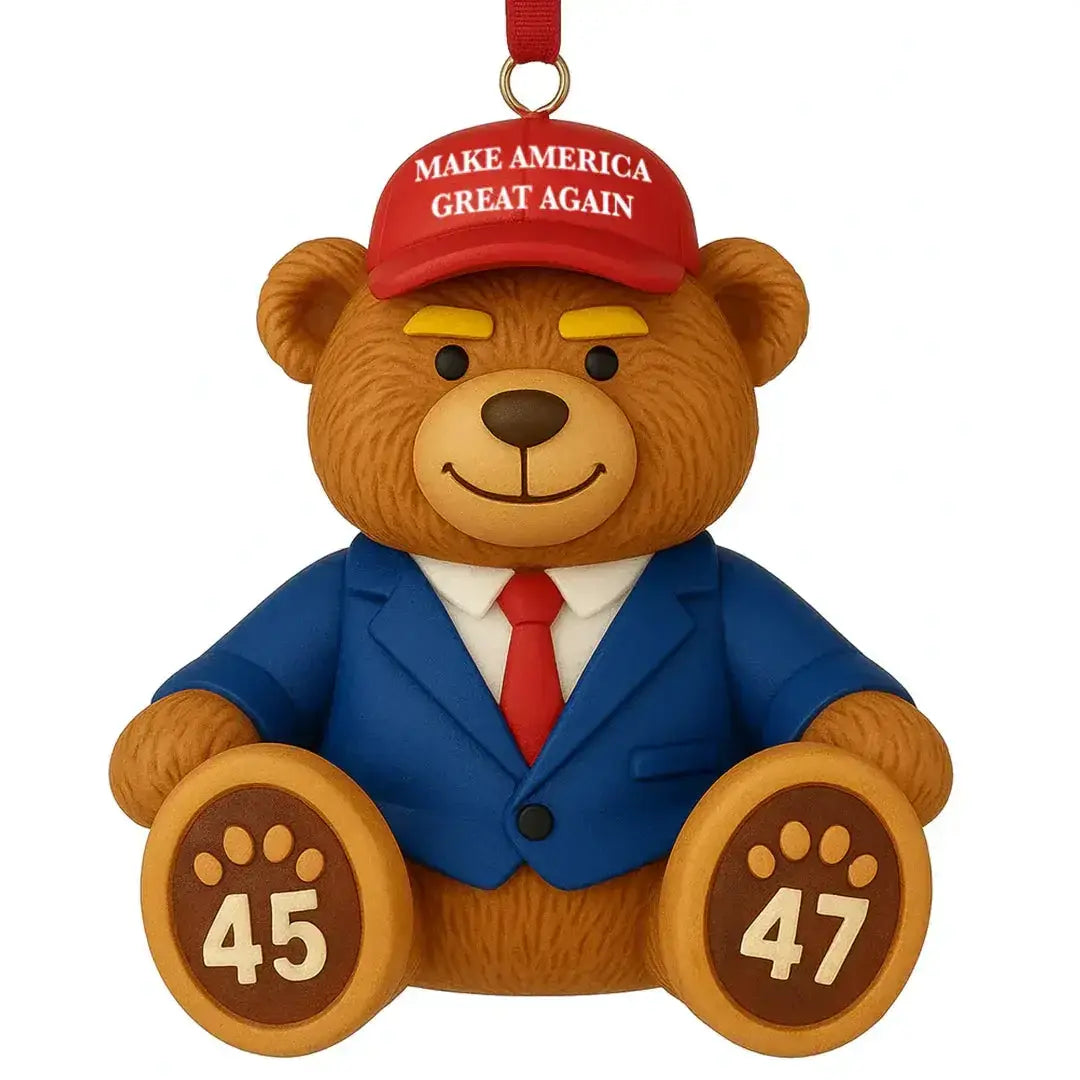 MAGA Bear Christmas Ornament - Proud Patriots