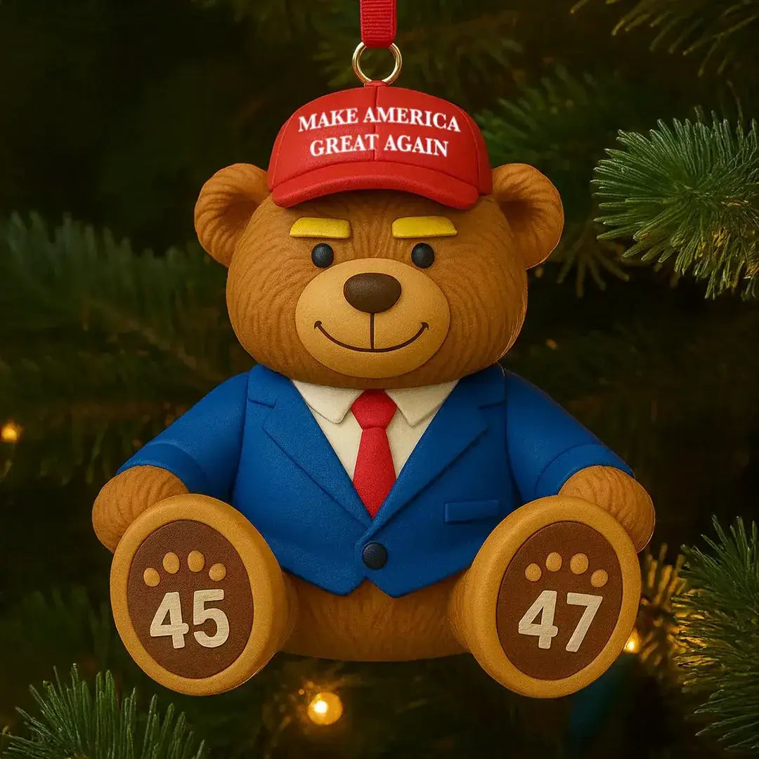 MAGA Bear Christmas Ornament - Proud Patriots