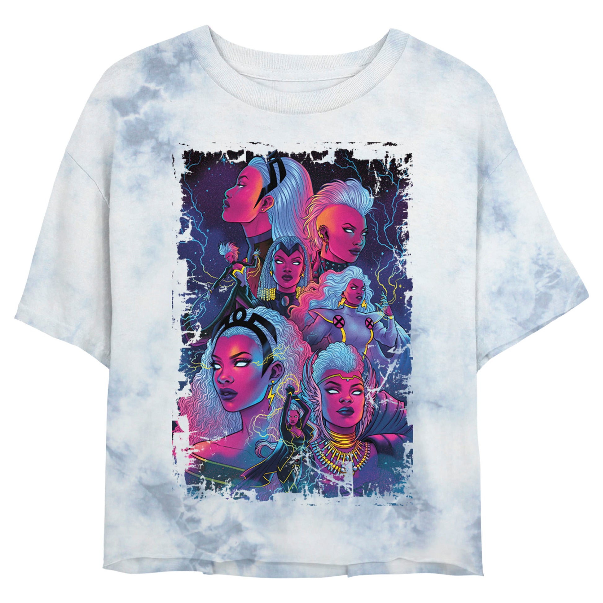 Junior's Marvel Visions of Storm Bombard Tie-Dye T-Shirt