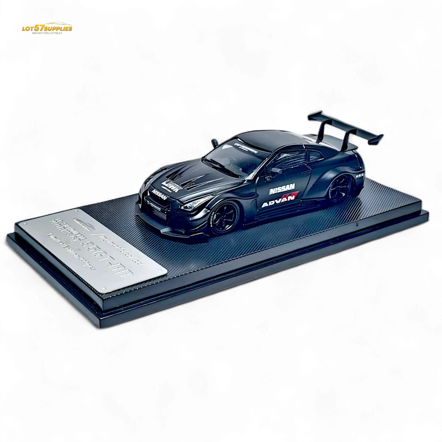 MC Skyline R35 GTR GT - Matte Black Advan Liberty Walk (LB) 1:64 - ToylandEU