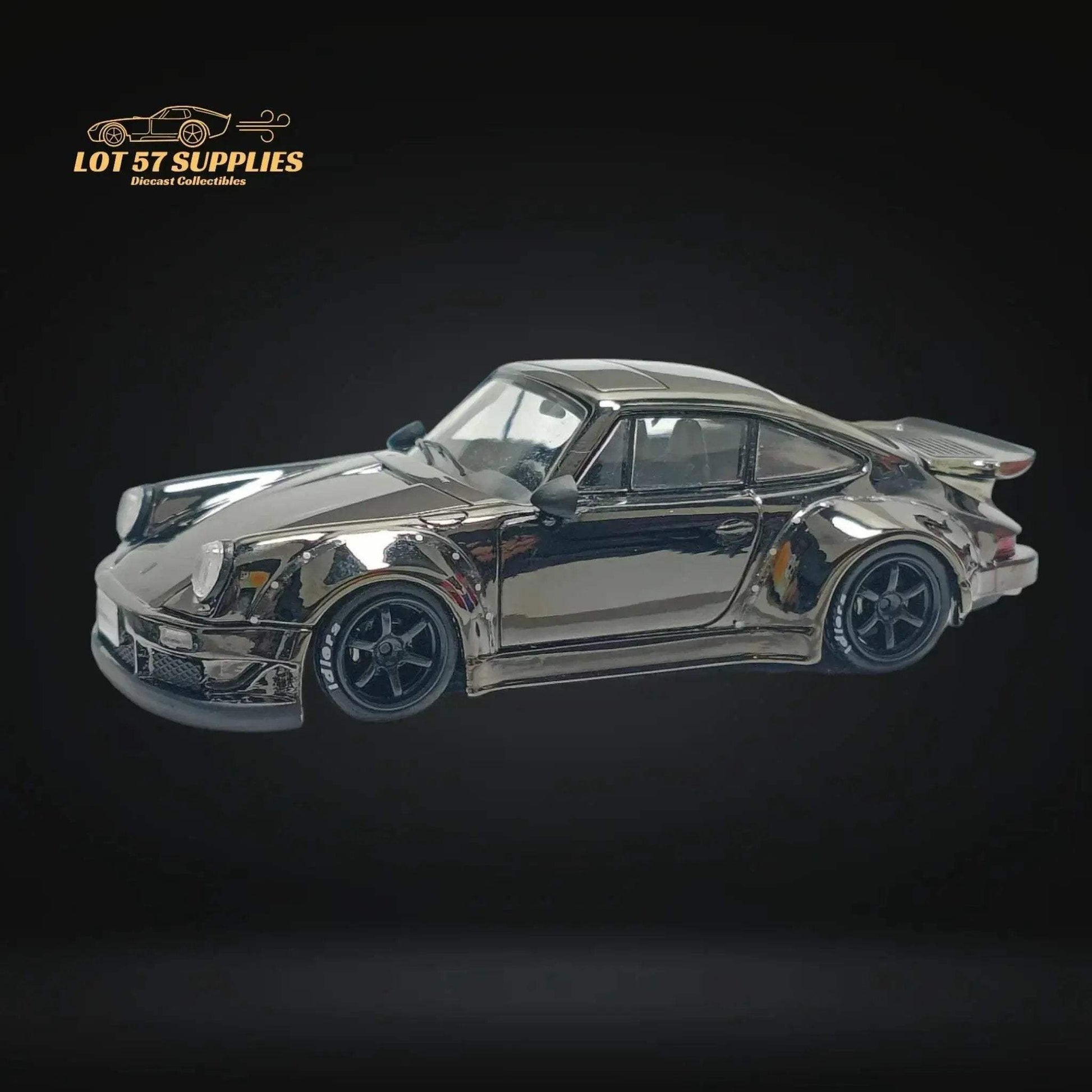 MC Porsche RWB 930 Chrome Gunmetal Gray Diecast 1:64 - ToylandEU
