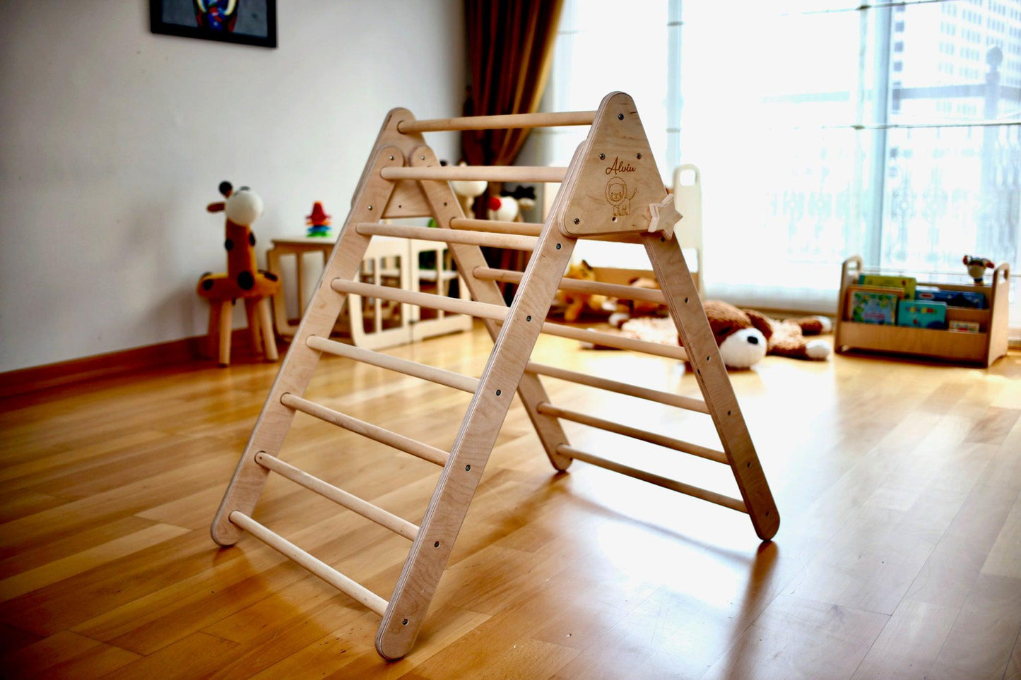 Foldable Climbing Triangle with Ramp and Rockwall/Side Slide - ToylandEU