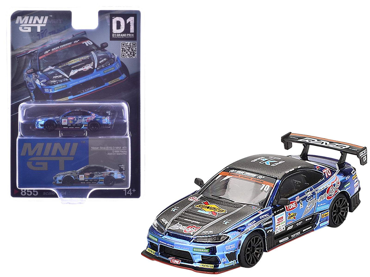 Nissan Silvia (S15) D-MAX RHD (Right Hand Drive) #70 Masashi Yokoi | 1/64 Diecast Model Car | Mini GT | D-MAX Racing Series