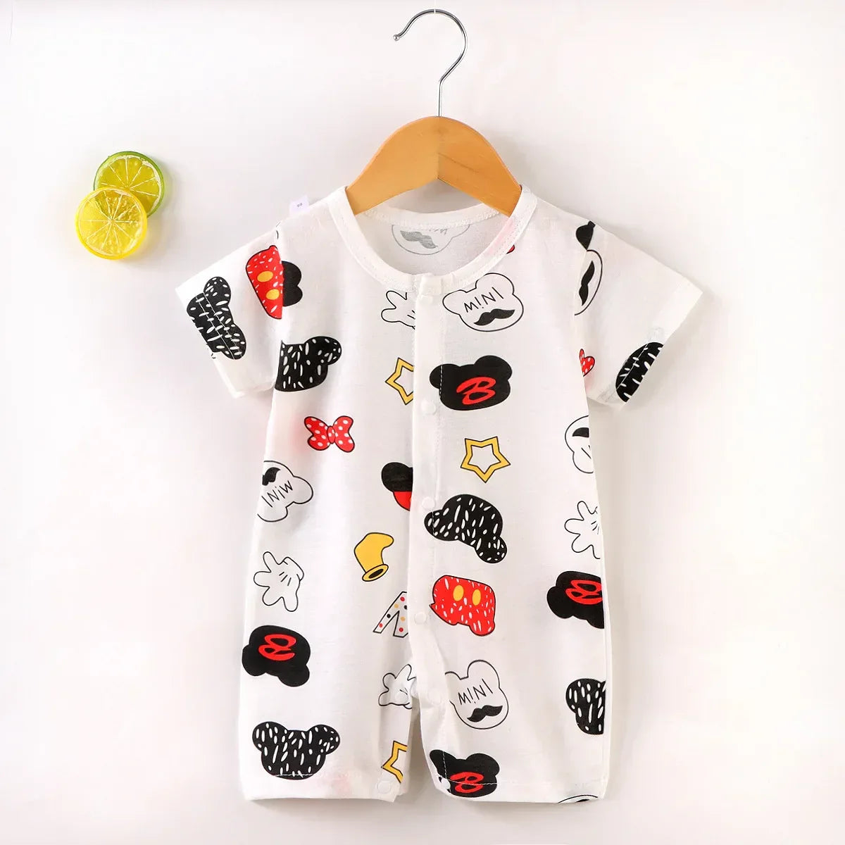 MINISOCN Baby Romper One Piece Mickey Cartoon Short Sleeve For Newborns - ToylandEU