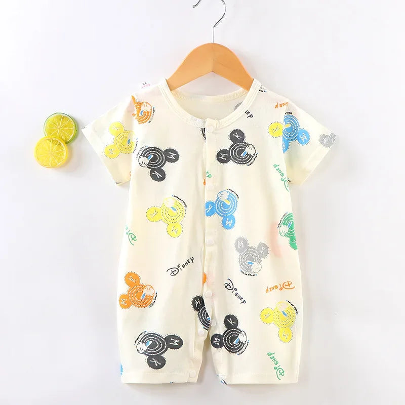 MINISOCN Baby Romper One Piece Mickey Cartoon Short Sleeve For Newborns - ToylandEU