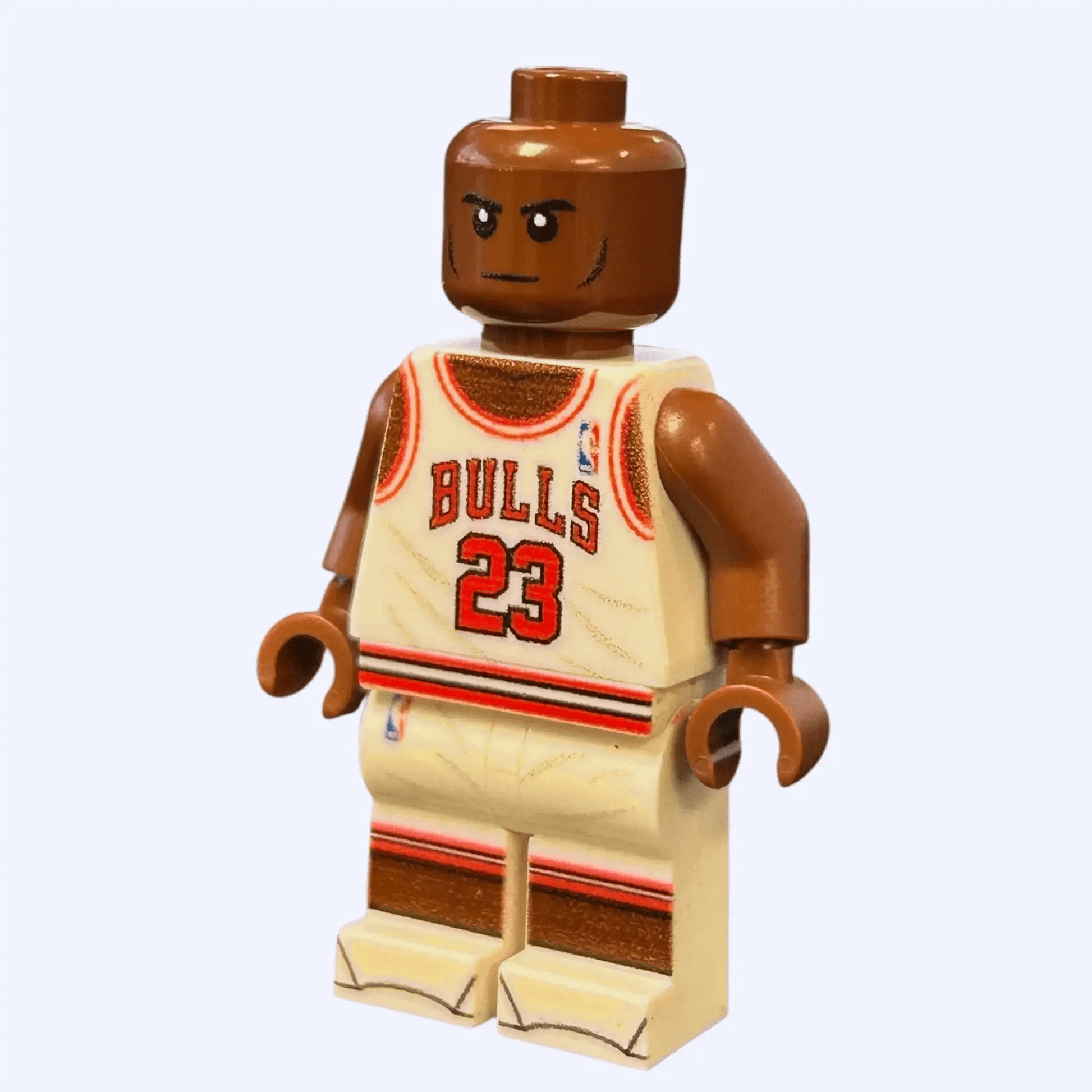 MJ #23 (White Jersey) Basketball Player Minifig made using LEGO parts - B3 Customs - ToylandEU