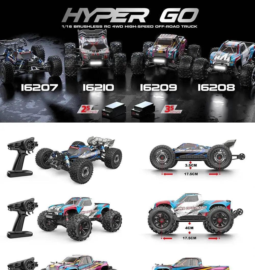  MJX HYPER GO 16208 16209 1/16 Brushless RC Car 45km/h -  ToylandEU™