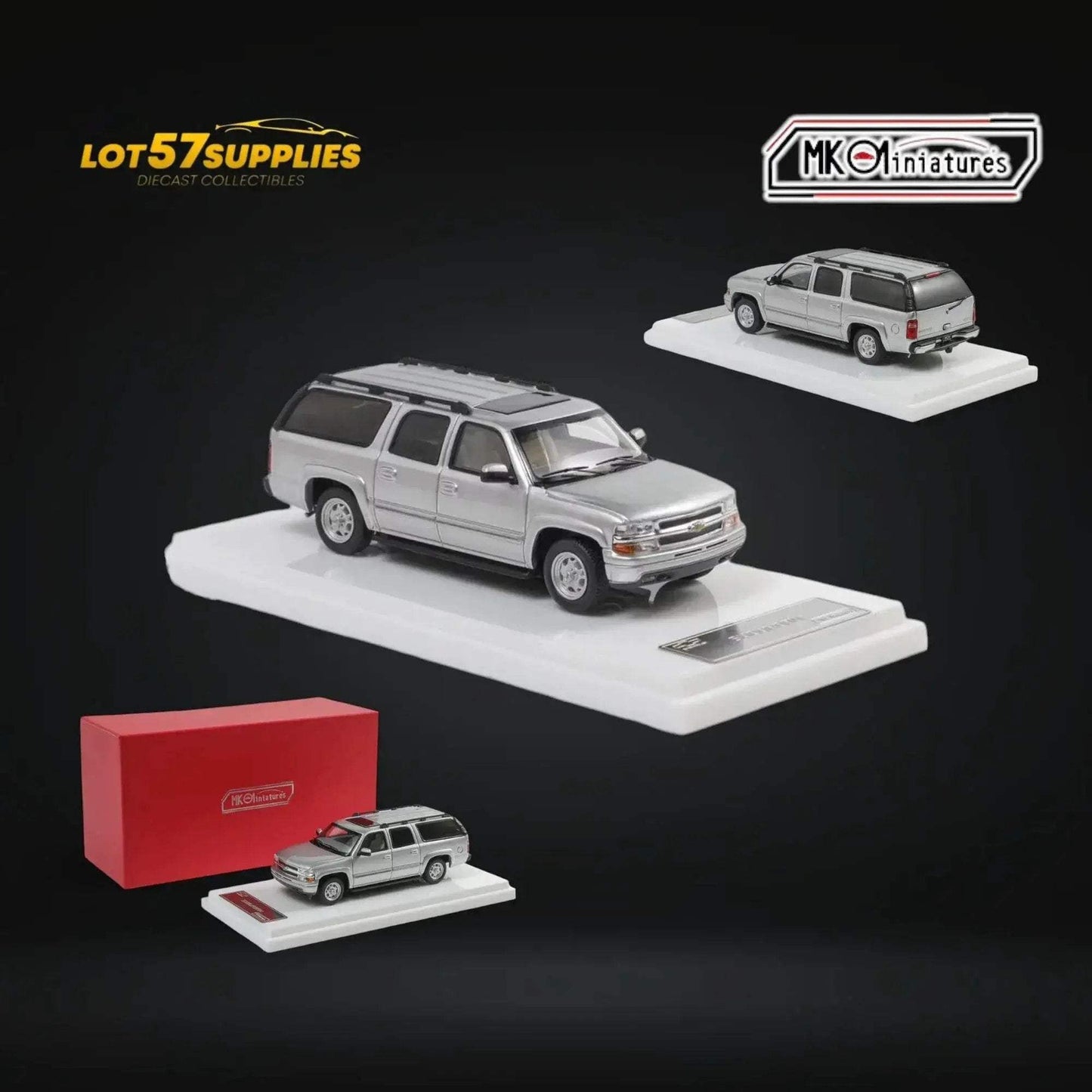 MK Miniatures Chevrolet Suburban in Silver 1:64 - ToylandEU