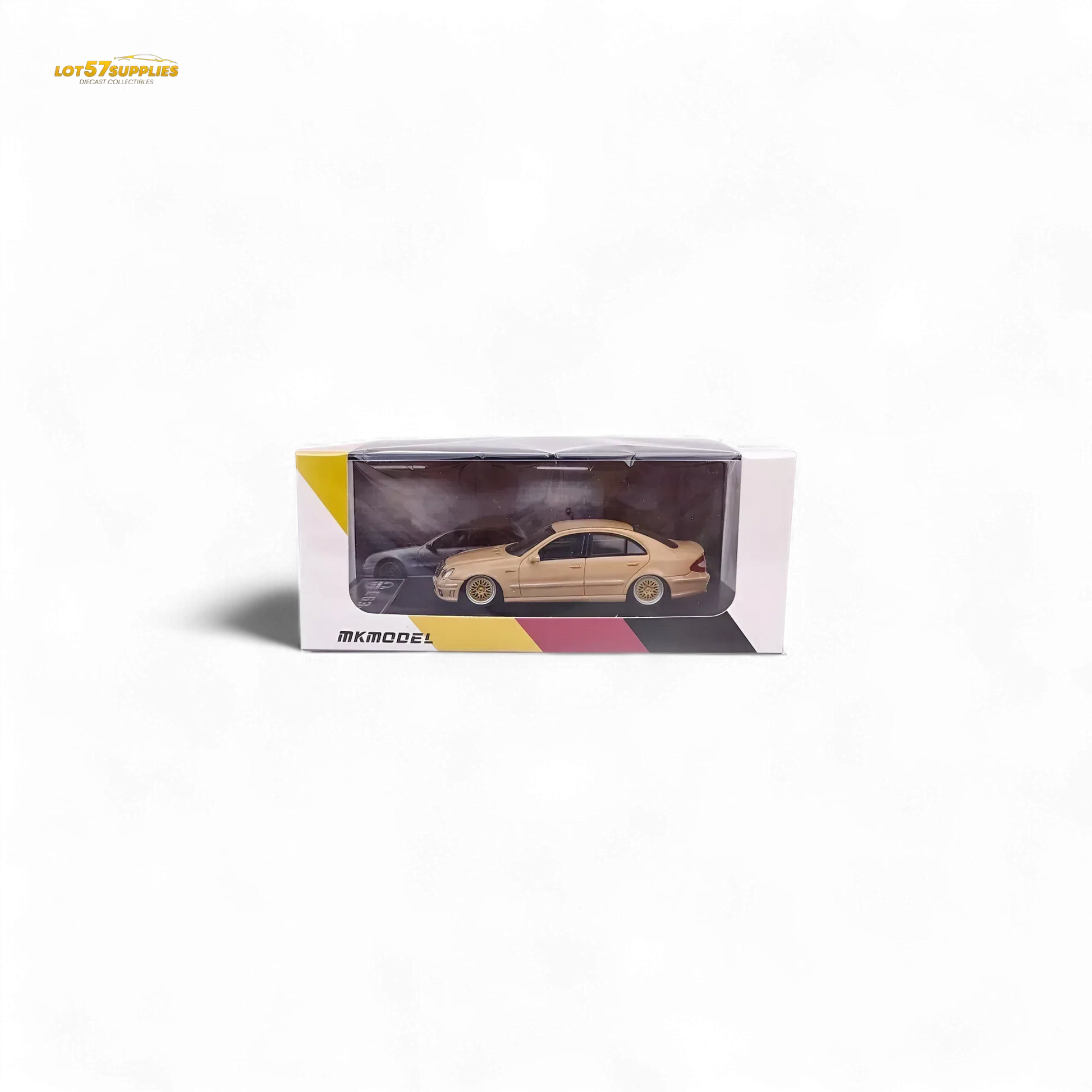 MK Model Mercedes-Benz E63 AMG W211 Lowered in Desert Yellow 1:64 - ToylandEU