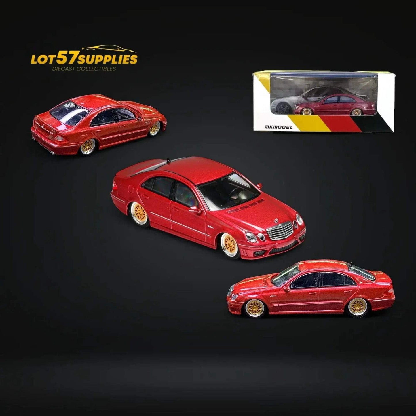 MK Model Mercedes-Benz E63 AMG W211 Lowered in Red Limited to 299 Pcs 1:64 - ToylandEU