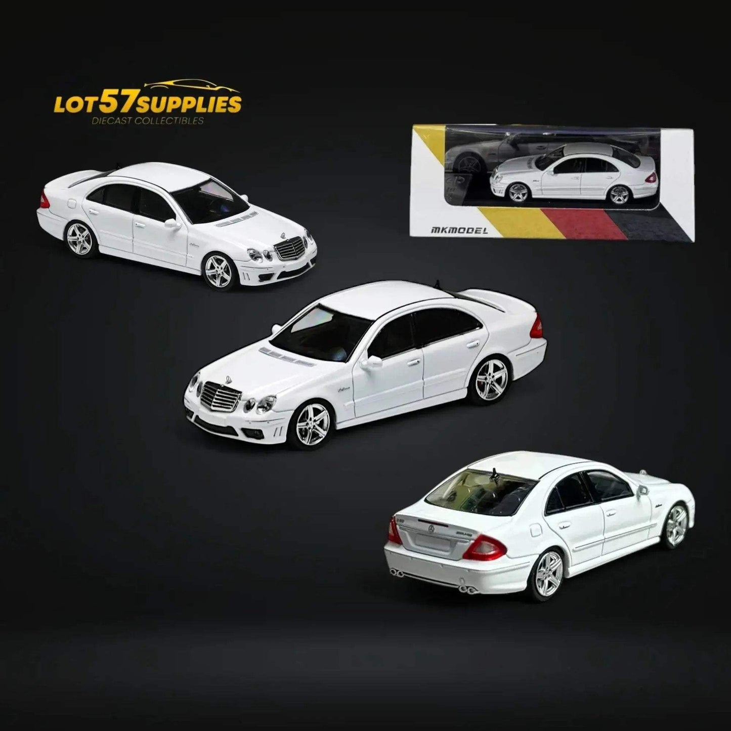 MK Model Mercedes-Benz E63 AMG W211 in White Limited to 599 Pcs 1:64 - ToylandEU