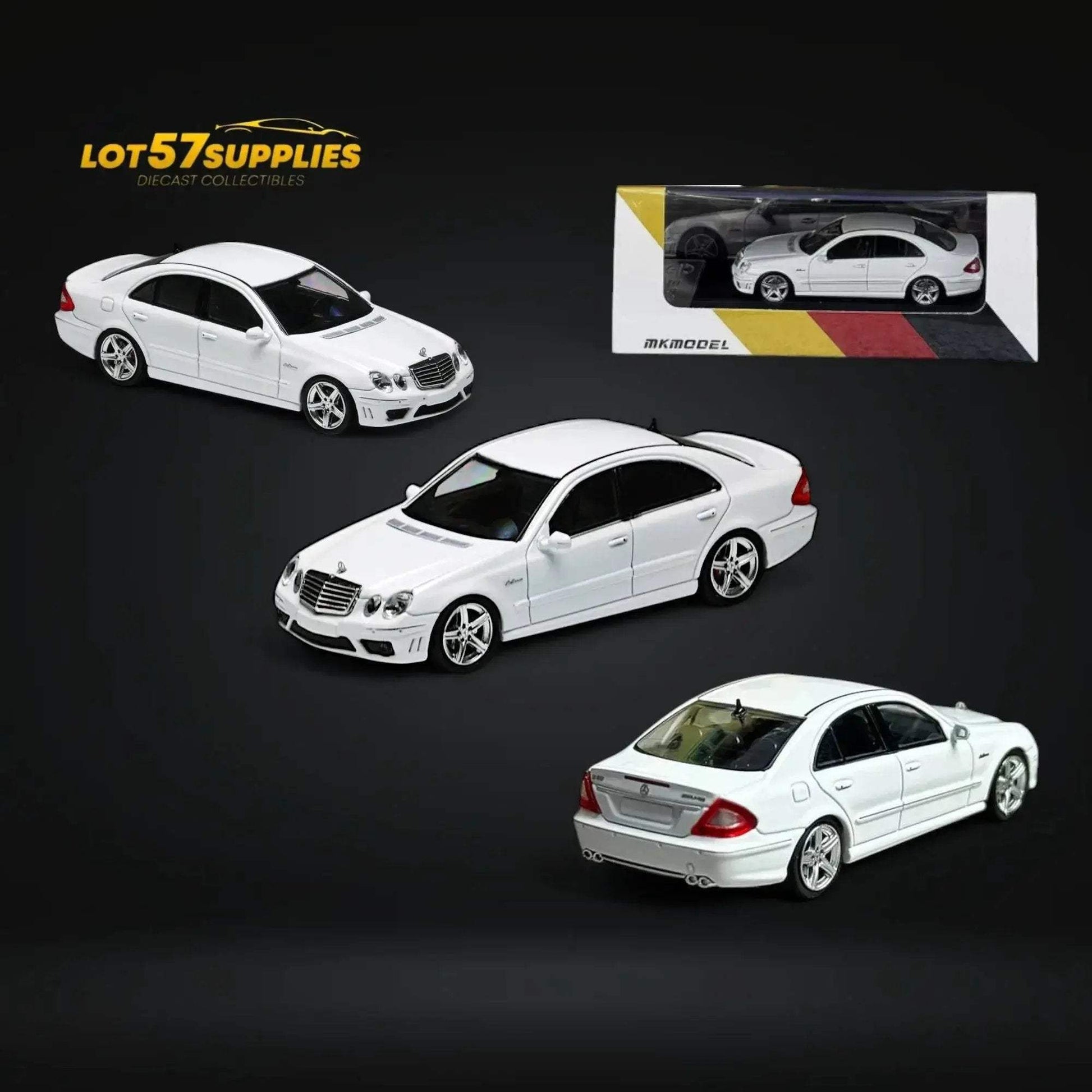 MK Model Mercedes-Benz E63 AMG W211 in White Limited to 599 Pcs 1:64 - ToylandEU