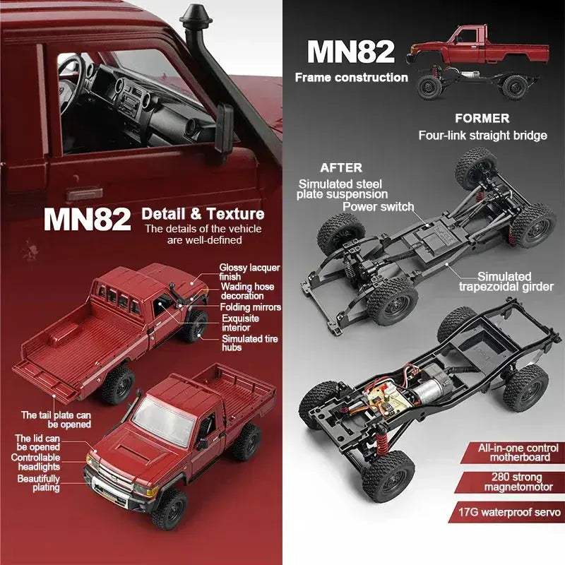 MN82 RC Car With LED Lights 4WD Realistic Performance - ToylandEU