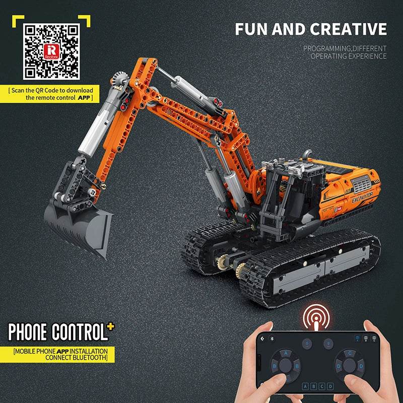 1106PCS Remote Control Excavator MOC Model Building Blocks - ToylandEU