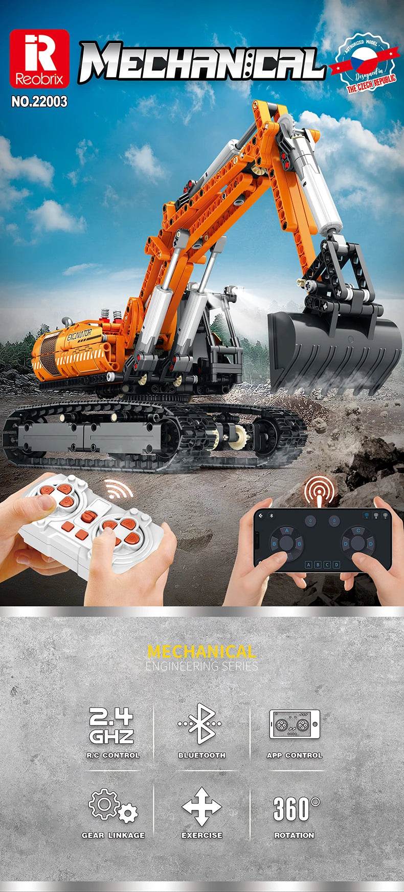 1106PCS Remote Control Excavator MOC Model Building Blocks - ToylandEU