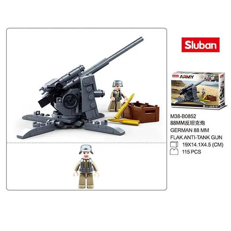 115PCS WW2 Military Weapon Building Blocks 88MM Flak Set - ToylandEU