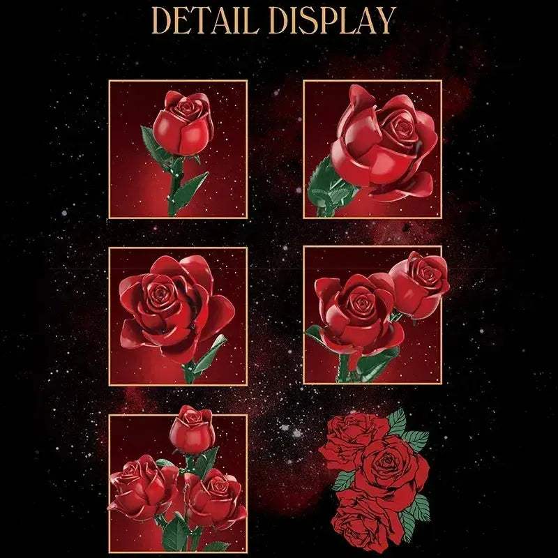 MOC 12 Red Rose Preserved Flower Building Blocks For Home Decor - ToylandEU
