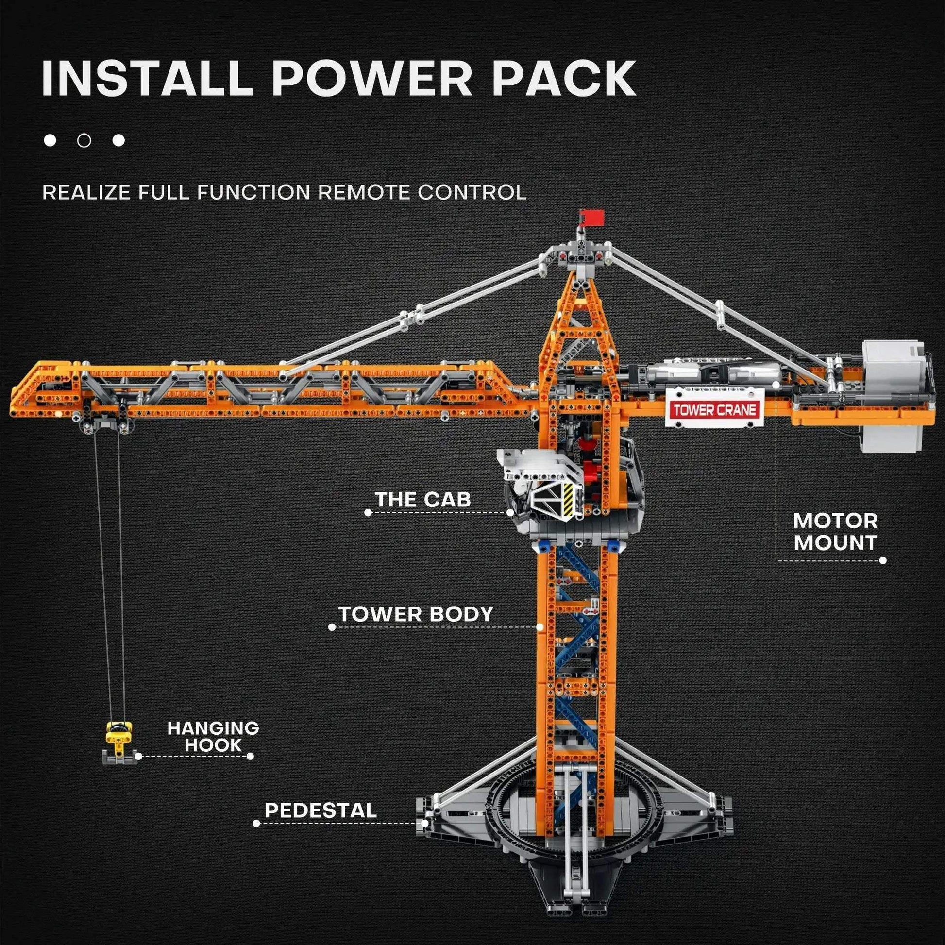  1288PCS Remote Control Tower Crane Building Blocks Toy -  ToylandEU™