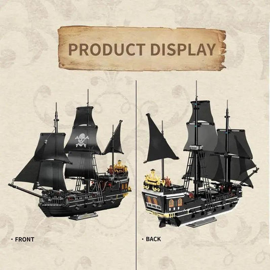  MOC 1424PCS Black Pirate Ship Building Blocks Skeleton Ghost Boat -  ToylandEU™