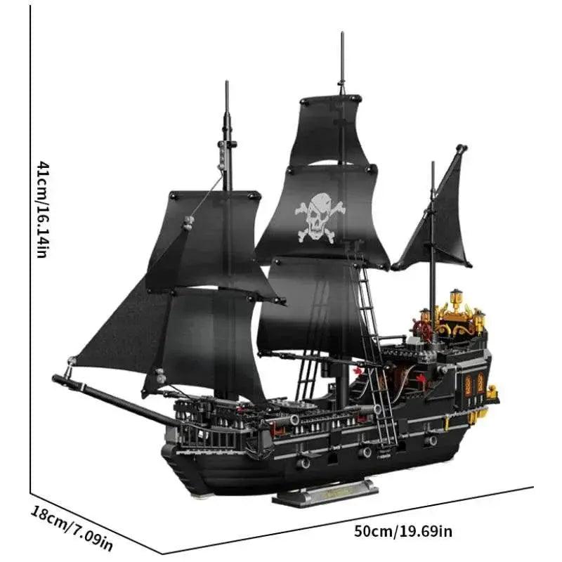  MOC 1424PCS Black Pirate Ship Building Blocks Skeleton Ghost Boat -  ToylandEU™