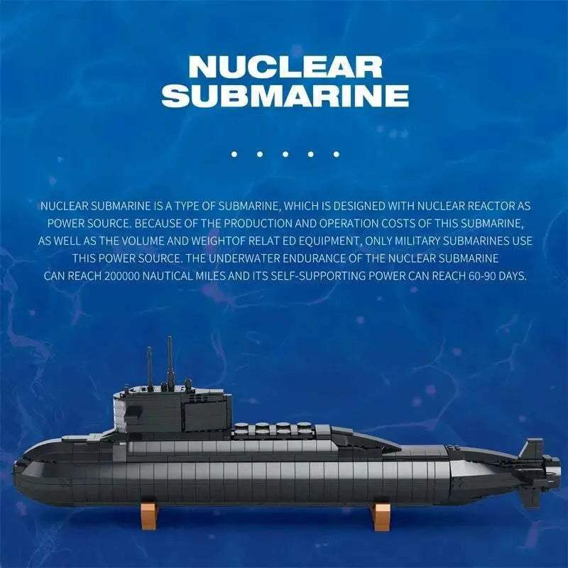 1498PCS Military Large Strategic Nuclear Submarine Building Blocks Warship Arms Model Bricks Set for Kids DIY Toys - ToylandEU