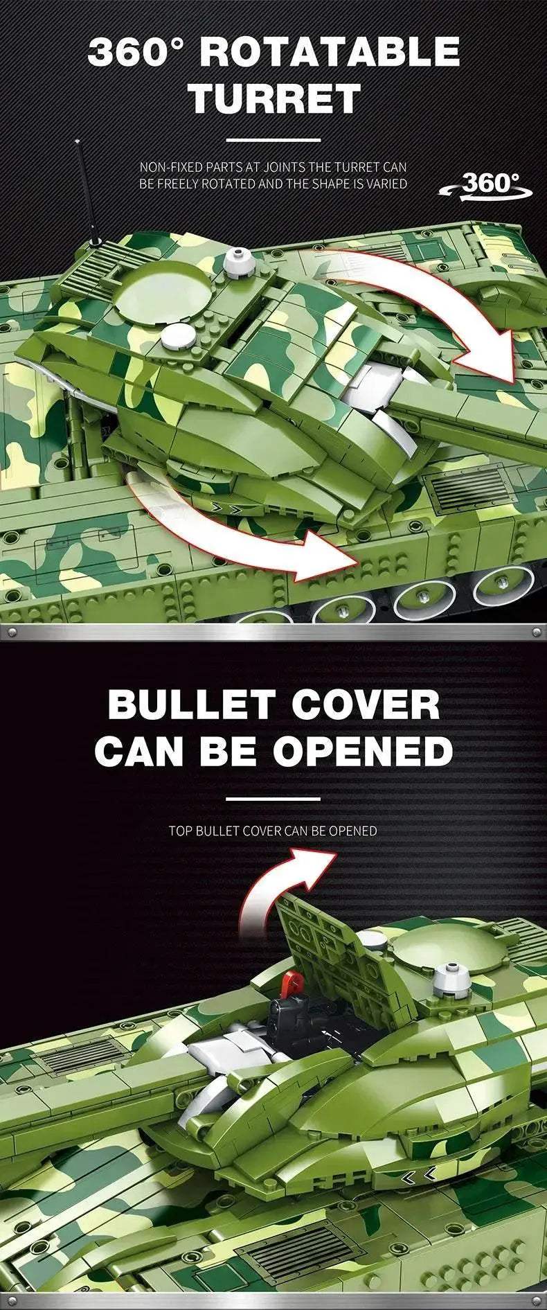  MOC 1516PCS Military Tank Building Blocks for Kids Remote Control -  ToylandEU™