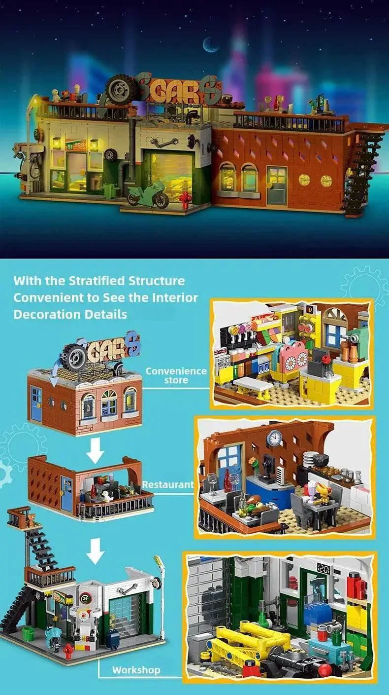  MOC 1637PCS Cities Repair Shop Building Blocks Classic City Model -  ToylandEU™
