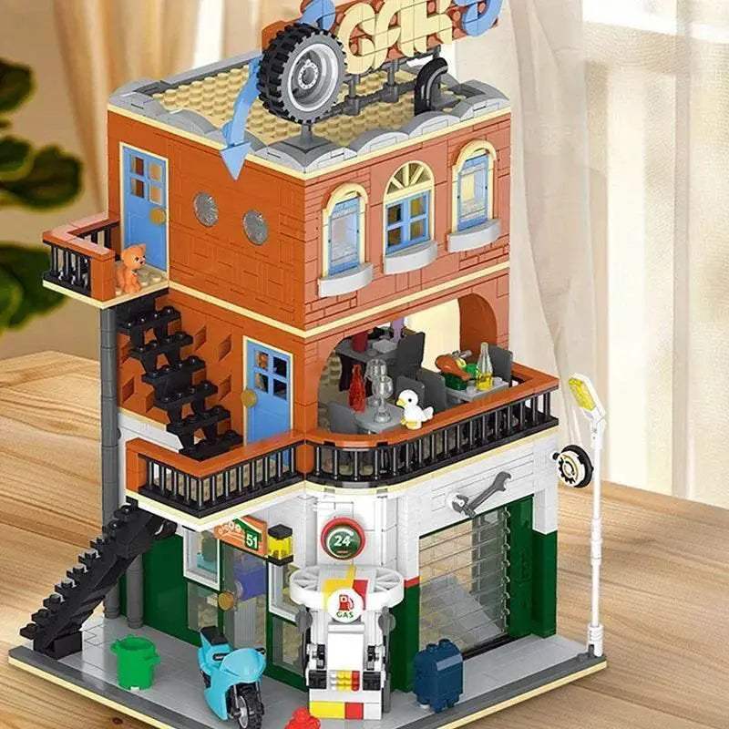 1637PCS Cities Repair Shop Building Blocks Classic City Model - ToylandEU