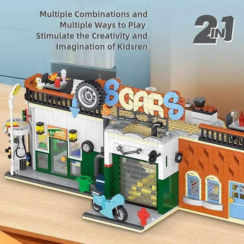 1637PCS Cities Repair Shop Building Blocks Classic City Model - ToylandEU