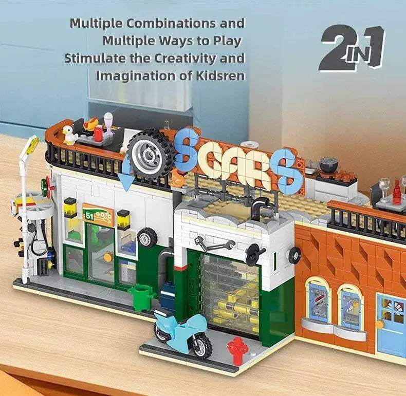 1637PCS Cities Repair Shop Building Blocks Classic City Model - ToylandEU