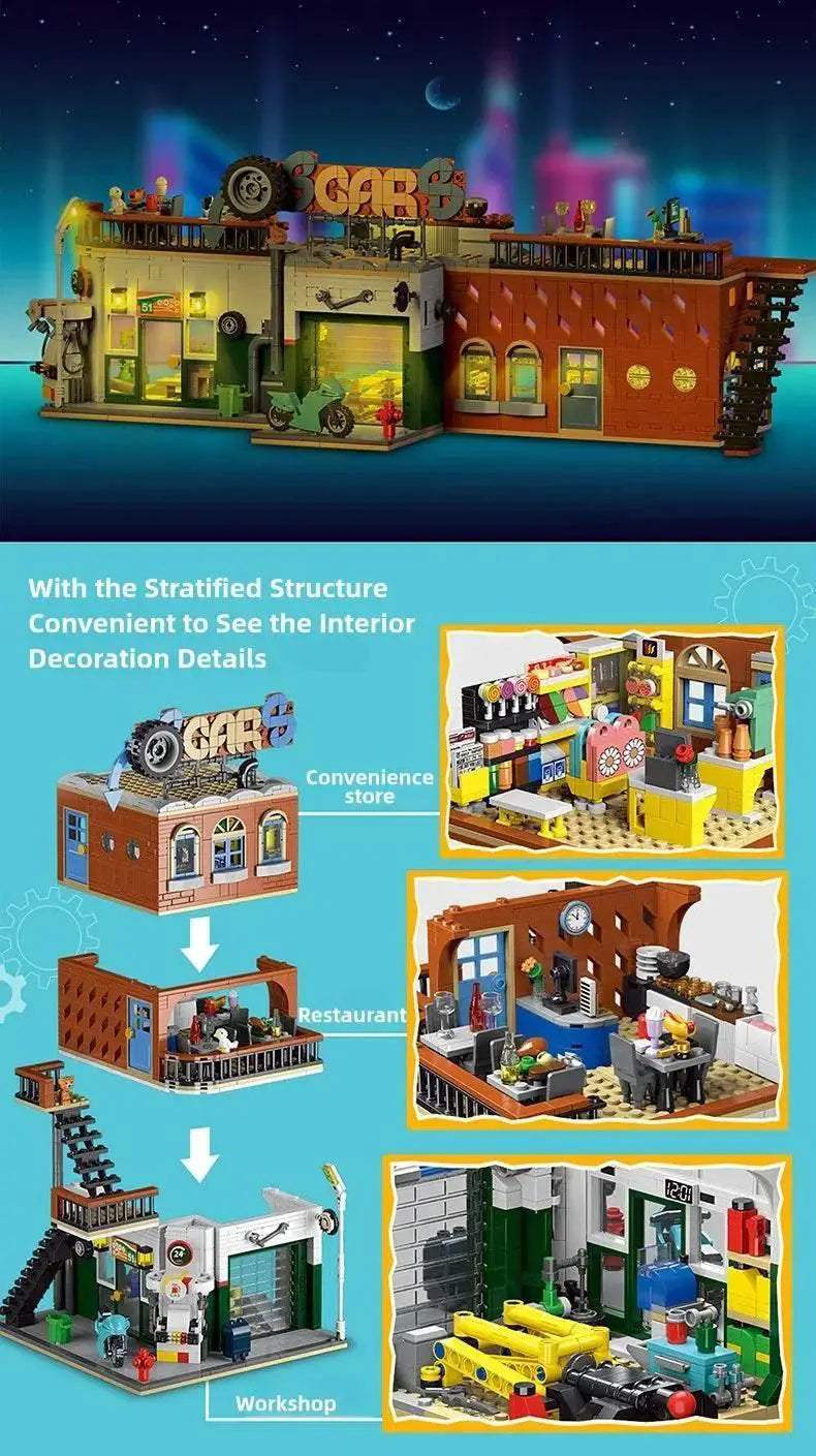 1637PCS Cities Repair Shop Building Blocks Classic City Model - ToylandEU