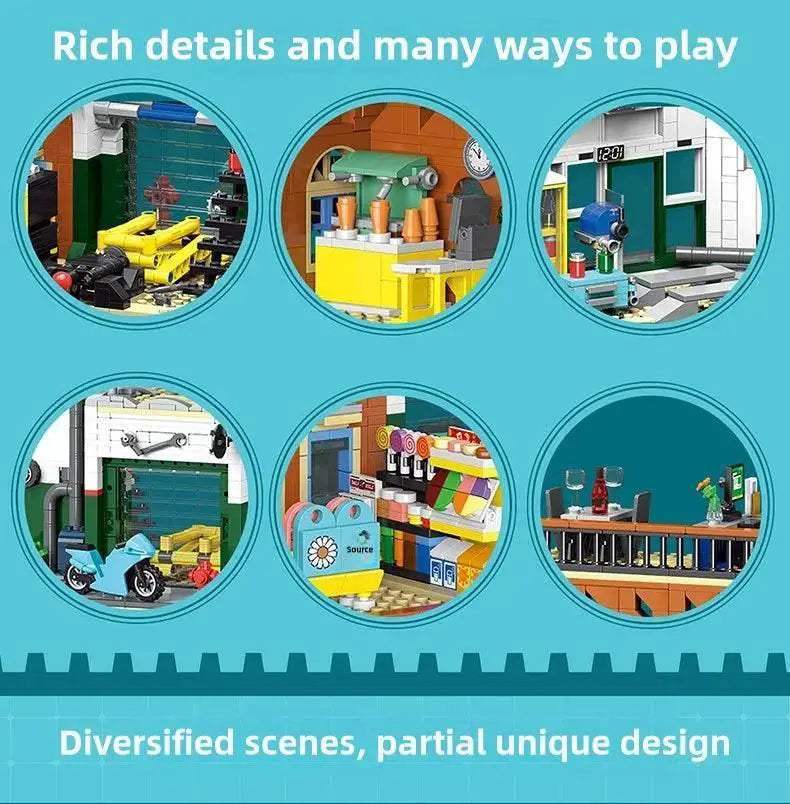 1637PCS Cities Repair Shop Building Blocks Classic City Model - ToylandEU