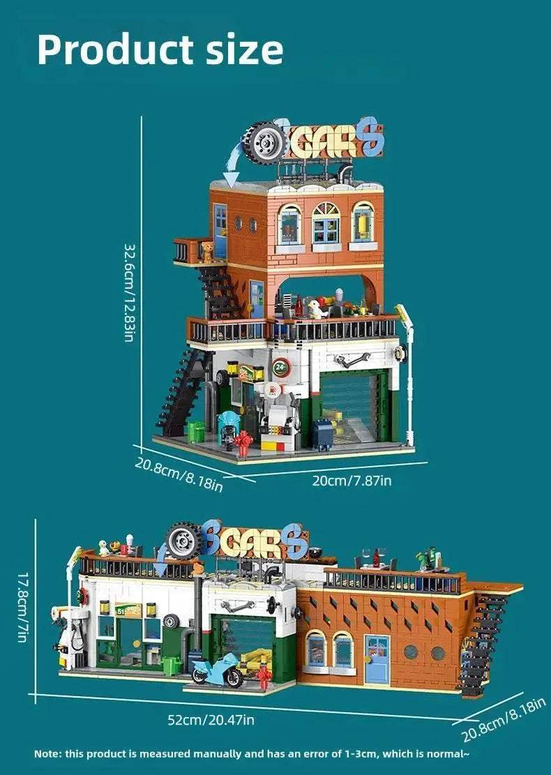 1637PCS Cities Repair Shop Building Blocks Classic City Model - ToylandEU