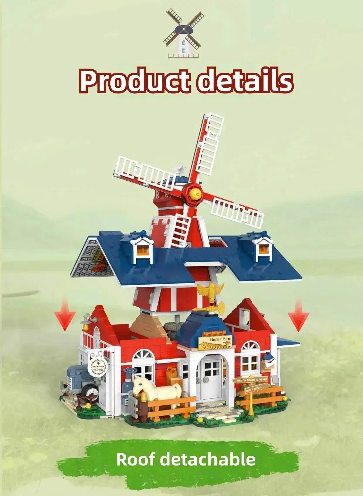  MOC 1810PCS Windmill Farm Building Blocks Set With USB Light -  ToylandEU™