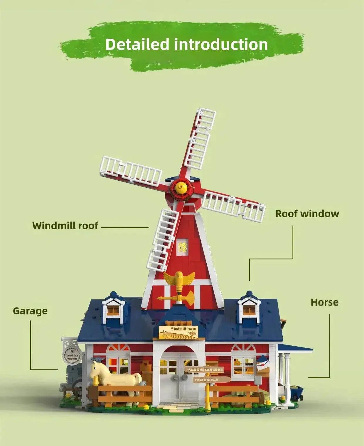  MOC 1810PCS Windmill Farm Building Blocks Set With USB Light -  ToylandEU™