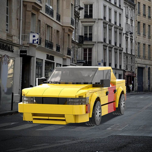 MOC 1988 Suzuki Esteem Car Model Building Blocks Vehicle Yellow Red Door DIY Bricks Set Toys Kids Adult - ToylandEU