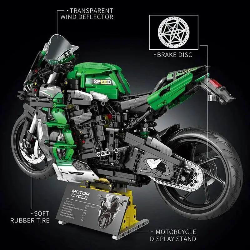  MOC 2088PCS H2 SX Motorcycle Building Blocks City Racing Model -  ToylandEU™