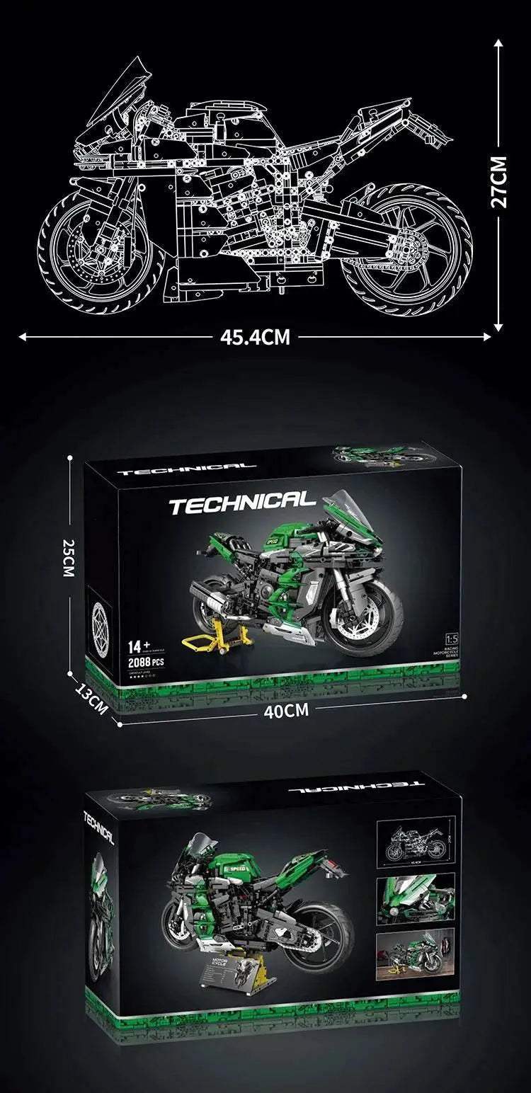 2088PCS H2 SX Motorcycle Building Blocks City Racing Model - ToylandEU