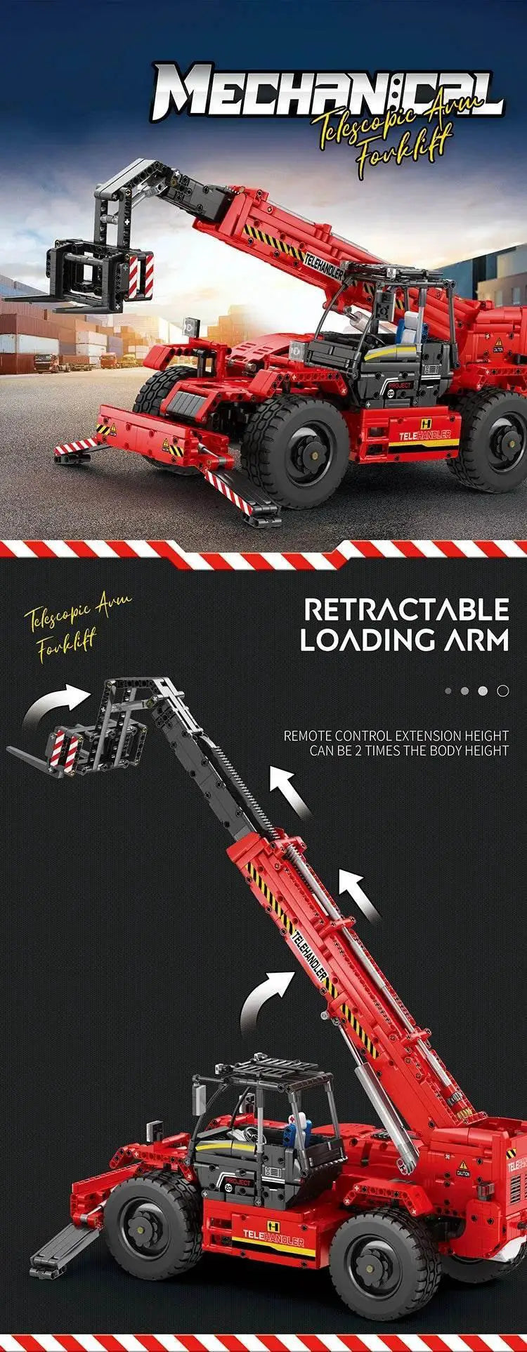 2260PCS Telescopic Forklift Building Blocks Remote Control Car - ToylandEU