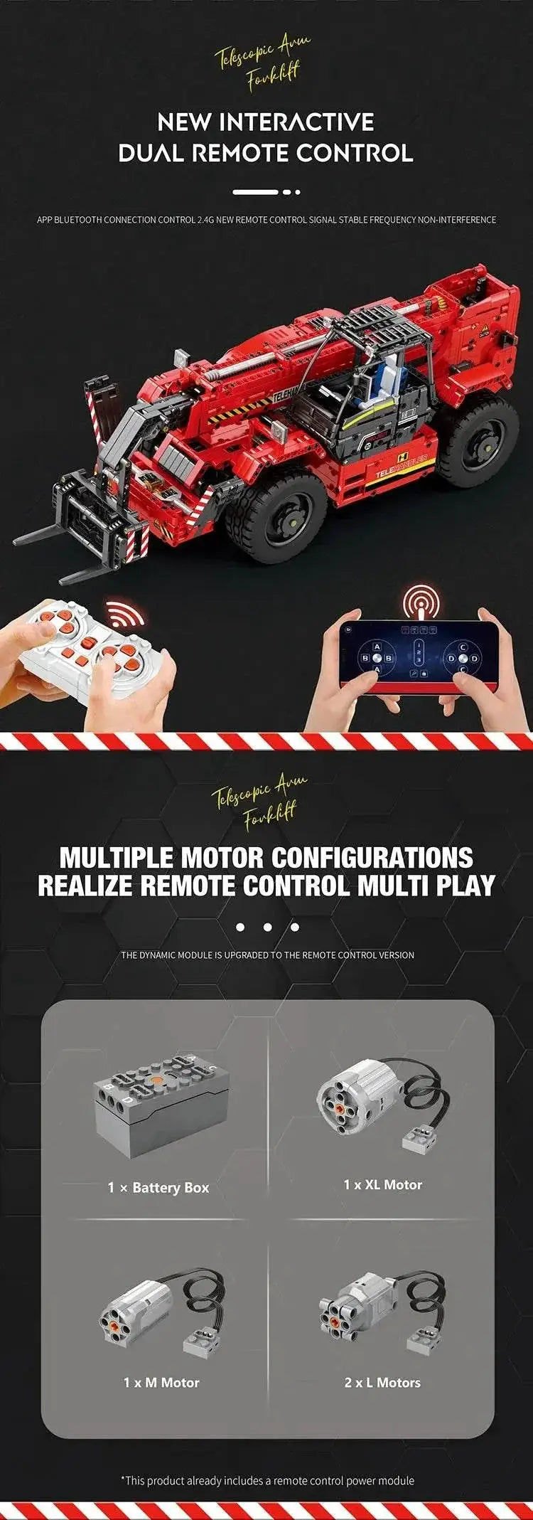 2260PCS Telescopic Forklift Building Blocks Remote Control Car - ToylandEU